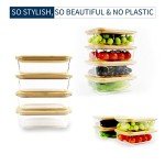 Eco-Friendly Glass Containers with Bamboo Lids (4 Pack)