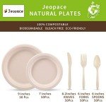 Biodegradable Paper Plates and Cutlery Set for 50