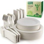 250 Eco-Friendly Biodegradable Paper Plates & Utensils