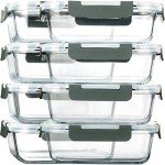 8-Pack BPA-Free Glass Meal Prep Containers