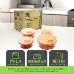 Eco-Friendly Glass Containers with Bamboo Lids - 4 Pack