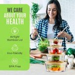 Eco-Friendly Glass Containers with Bamboo Lids - 4 Pack