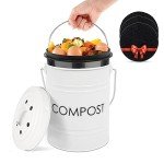 Eco-Friendly Kitchen Countertop Compost Bin with Lid