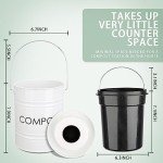 Eco-Friendly Kitchen Countertop Compost Bin with Lid
