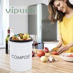 Eco-Friendly Kitchen Countertop Compost Bin with Lid