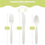 150 Count Eco-Friendly Compostable Cutlery Set
