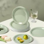 Eco-Friendly Sage Green Paper Plates and Napkins