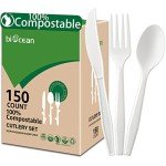 BIOCEAN 100% Compostable Eco-Friendly Cutlery Set