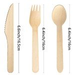 Eco-Friendly Wooden Cutlery Set - 100 Count
