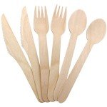 Eco-Friendly Wooden Cutlery Set - 100 Count