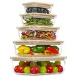 Eco-Friendly Glass Meal Prep Containers with Bamboo Lids