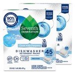 Seventh Generation Eco-Friendly Dishwasher Detergent Packs 45 Count
