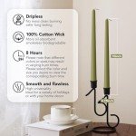 Olive Green Dripless Taper Candles - Set of 4