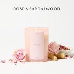 Rose & Sandalwood Scented Eco Candle - 11oz