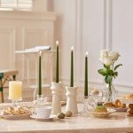 Olive Green Dripless Taper Candles - Set of 4