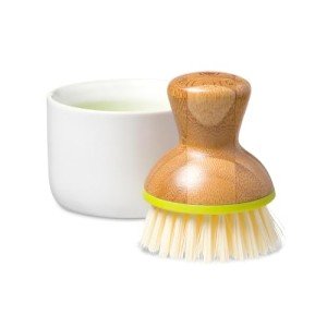Eco-Friendly Bamboo Dish Brush & Soap Dispenser Set