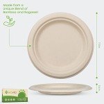 Ecovita Compostable 7-Inch Paper Plates – 150 Pack