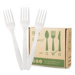 Compostable Forks – 100 Biodegradable Eco-Friendly Utensils