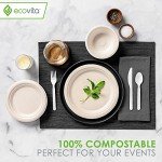 Ecovita Compostable 7-Inch Paper Plates – 150 Pack