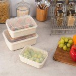 Eco Wheat Plastic Food Storage Containers Set