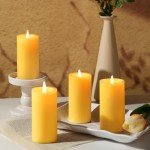 6 Pack Organic Beeswax Pillar Candles - 210 Hours
