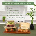 Eco-Friendly Glass Food Storage Containers with Bamboo Lids