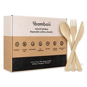 Bamboo Cutlery Set - 100% Biodegradable Utensils
