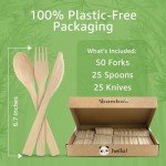 Bamboo Cutlery Set - 100% Biodegradable Utensils