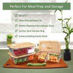 EcoPreps Bamboo-Lid Glass Bento Box Set