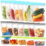 20 Pack Eco-Friendly Silicone Reusable Freezer Bags