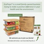 EcoPreps Bamboo-Lid Glass Bento Box Set