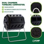 Eco-Friendly Dual-Chamber Tumbling Composter - 37 Gallon