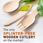 Eco-Friendly Disposable Wooden Cutlery Set - 300 Count