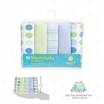 Eco-Friendly Soft Terry Washcloths for Babies, 10 Pack