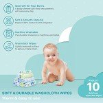 Eco-Friendly Soft Terry Washcloths for Babies, 10 Pack