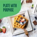 Compostable 8-Inch Square Paper Plates - 50-Pack