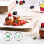 Compostable 8-Inch Square Paper Plates - 50-Pack