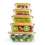 5-Pack Eco-Friendly Glass Containers with Bamboo Lids