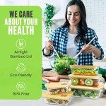 5-Pack Eco-Friendly Glass Containers with Bamboo Lids