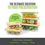 5-Pack Eco-Friendly Glass Containers with Bamboo Lids