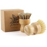 Eco-Friendly Bamboo Dish Scrub Brushes Set of 2