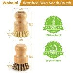 Eco-Friendly Bamboo Dish Scrub Brushes Set of 2