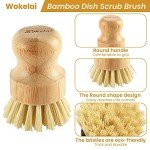 Eco-Friendly Bamboo Dish Scrub Brushes Set of 2