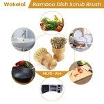Eco-Friendly Bamboo Dish Scrub Brushes Set of 2