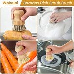 Eco-Friendly Bamboo Dish Scrub Brushes Set of 2