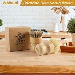 Eco-Friendly Bamboo Dish Scrub Brushes Set of 2