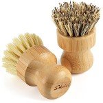 Eco-Friendly Bamboo Dish Scrub Brushes Set of 2
