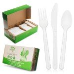 Eco-Friendly Compostable Cutlery Set - 380 Pieces