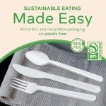 Eco-Friendly Compostable Cutlery Set - 380 Pieces