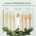 Compostable Bamboo Cutlery Set – 250 Pieces